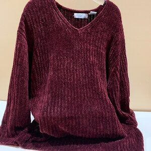Carolyn Taylor 2X Maroon Long Sleeve sweater